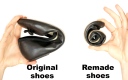 Vergleich - originelle und umarbeitete Schuhe