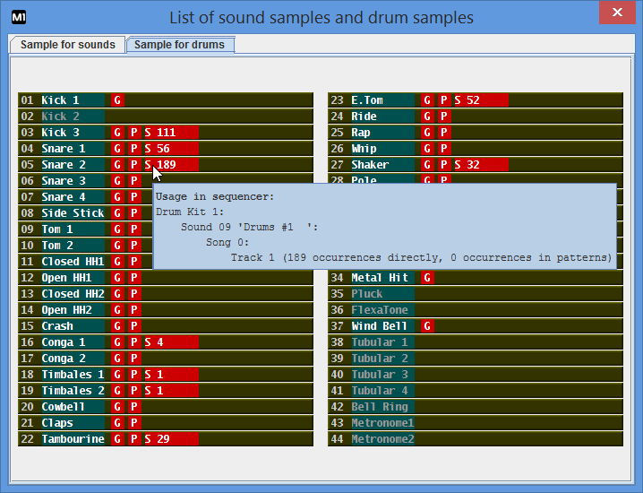List of drum samples
